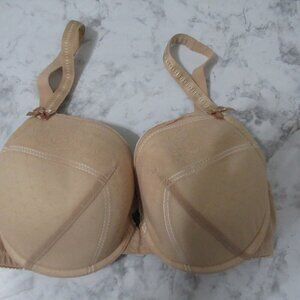 Le‎ Mystere Bra 32E Beige Tan Pin Up Underwire Back Closure
